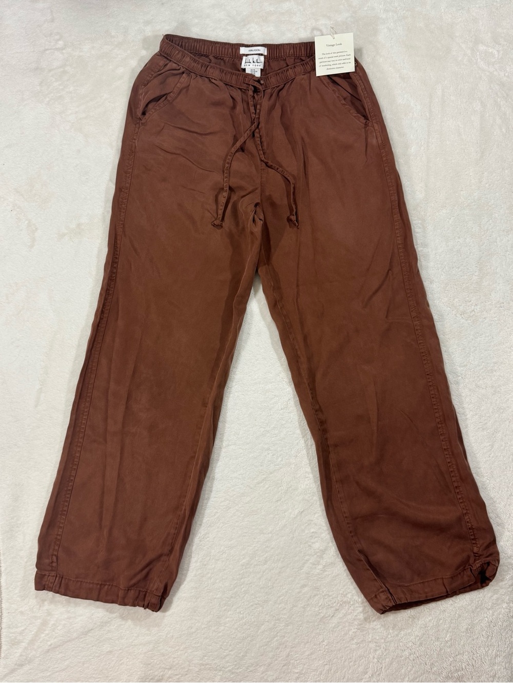 Nicole Miller New York Vintage Look Jogger Pants Brown XS NWT